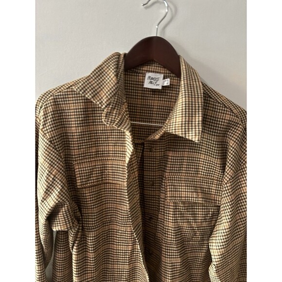 PRINCESS POLLY Plaid Oversized Flannel Button-up Shirt Size 6 - Picture 2 of 3